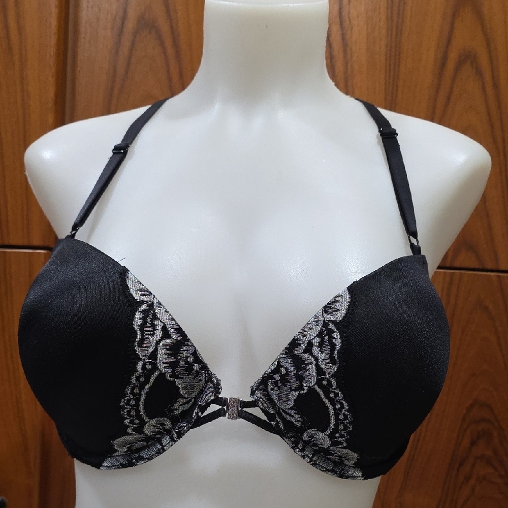 La SENZA Black and Silver Lace Bra